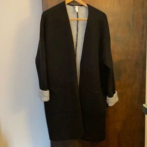 Loft lounge thick and soft black grey cardigan